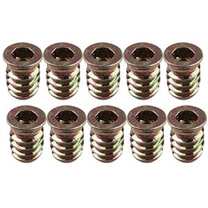 HALJIA 10 pcs M6 x 15 MM Filetage Écrou Insert en bois Interface Vis à tête hexagonale Socket Écrou de fixation pour meubles Lit Armoire - Publicité