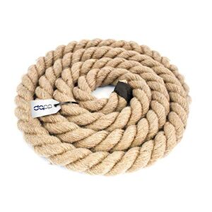 DQ-PP Corde en Jute   50m   40mm d'épaisseur   Naturel Fil de Jute   Ficelle de Jute   Corde pour escalier   Naturelle Deco Cordelette Balancoire Jardin - Publicité