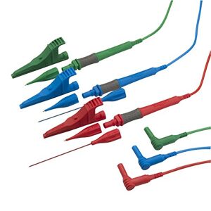Megger 1001-991 Couleur rouge / bleu / vert Condition de mesure standard Set avec des chocs et des clips (nouveau) avec bouchons d'angle droit, 3-TLG - Publicité