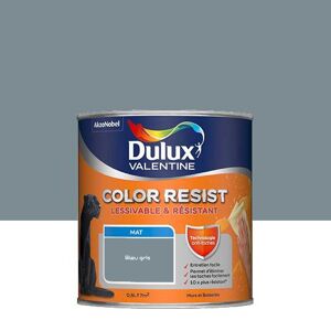 Peinture Dulux Valentine Color Resist - Murs&Boiseries; - Mat Bleu Gris - 0,5L