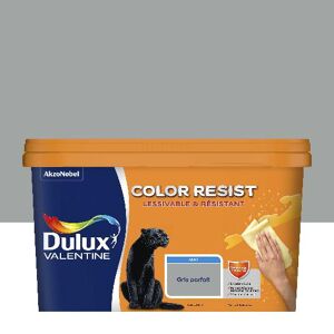 Dulux Valentine Color Resist - Murs&Boiseries; - Mat Gris Parfait - 2,5L