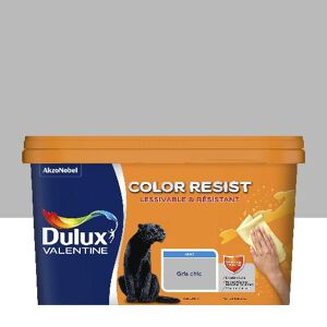 Peinture Dulux Valentine Color Resist - Murs&Boiseries; - Mat Gris Chic - 2,5L