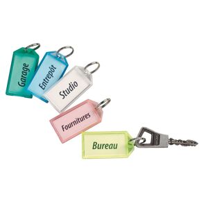 Porte-clés couleurs assorties translucides - Lot de 50