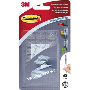 Scotch Blister de 20 mini crochets déco transparents Command. S'enlève sans trace - Lot de 3