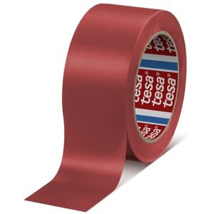 Tesa Ruban adhésif PVC 150 rouge de marquage au sol, ruban d'avertissement, 33 m x 50 mm - Lot de 2