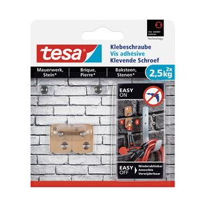 Tesa Vis adhésive pour brique, rectangulaire, 2,5 kg - Lot de 2