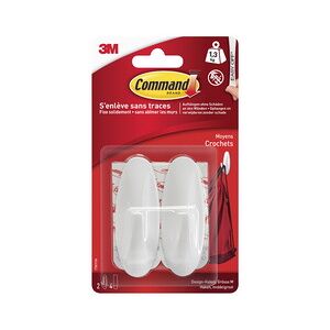 3M Crochet design, plastique, taille: M, blanc - Lot de 4