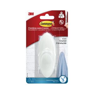 3M Crochet pour salle de bain, plastique, blanc - Lot de 3