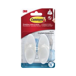 3M Crochet pour salle de bain, plastique, blanc - Lot de 3