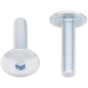 Vis tête bombée plate Bolt M6x1x25mm (10 pièces)