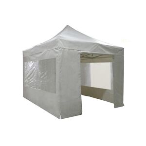 FRANCE BARNUMS Tente pliante PRO 4x4m pack fenêtres - 4 murs - ALU 55mm/PVC 580g Norme M2 - blanc - FRANCE-BARNUMS