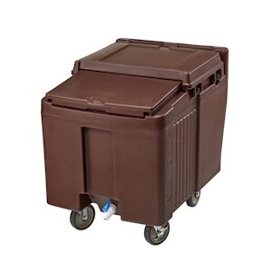 CAMBRO - ICS125L-131 - Chariot à glaçons bas avec 2 roues fixes, 2 roues pivotantes et 1 roue à frein (57 kg) - 80 x 58,5 x 74,5 cm - Marron Foncé