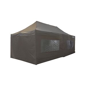 FRANCE BARNUMS Tente pliante PRO 4x8m pack fenêtres - 6 murs - ALU 45mm/polyester 380g Norme M2 - taupe - FRANCE-BARNUMS