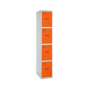 SimonRack Cassier métallique 4 portes INITIEL démonté GRIS/ORANGE 1800x400x500 mm (haut x largeur x profondeur)