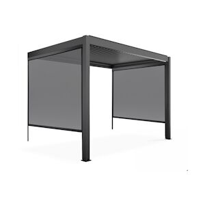 Oviala Business Pergola bioclimatique adossée 3x3m et 2 Stores 2,66x2,4m