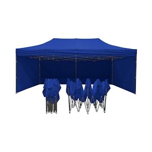 FRANCE BARNUMS Tente pliante 3x6m pack côtés - 4 murs - acier 31mm/polyester 320g - bleu - FRANCE-BARNUMS