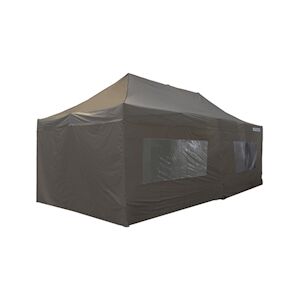 FRANCE BARNUMS Tente pliante PRO 3x6m pack fenêtres - 6 murs - ALU 45mm/polyester 380g Norme M2 - taupe - FRANCE-BARNUMS