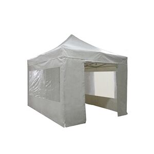 FRANCE BARNUMS Tente pliante PRO 4x4m pack fenêtres - 4 murs - ALU 45mm/polyester 380g Norme M2 - blanc - FRANCE-BARNUMS