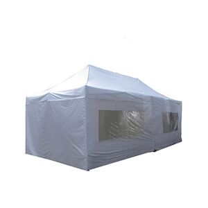 FRANCE BARNUMS Tente pliante PRO 4x8m pack fenêtres - 6 murs - ALU 45mm/polyester 380g Norme M2 - blanc - FRANCE-BARNUMS