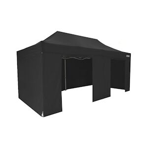 FRANCE BARNUMS Tente pliante 3x6m pack côtés - 6 murs - acier 45mm/polyester 380g Norme M2 - noir - FRANCE-BARNUMS