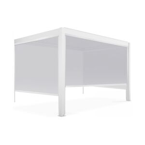 Oviala Business Pergola bioclimatique adossée blanche 3x4m et 3 stores