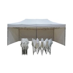 FRANCE BARNUMS Tente pliante 3x6m pack côtés - 4 murs - acier 31mm/polyester 320g - blanc - FRANCE-BARNUMS