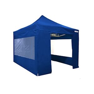 FRANCE BARNUMS Tente pliante PRO 4x4m pack fenêtres - 4 murs - ALU 55mm/PVC 580g Norme M1 - bleu - FRANCE-BARNUMS