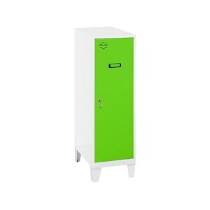 SimonRack Vestiaire métallique mini démonté + plateau BLANC/VERT 1015x400x500 mm (haut x largeur x profondeur)