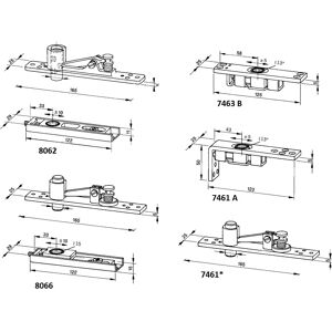 DORMA Pivot du haut 8062 complet pour porte double action acier/bois/aluminium - DORMA - 46300003