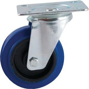 Roulette D200mm caoutchouc bleu platine pivotante - AVL - 527836O