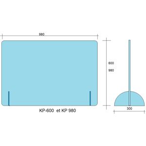 Vitre de protection PVC standard 980 x 600 - HERACLES - KP-600