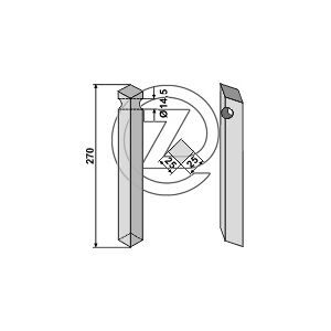 Dent de rototiller Krone 5144861 Adaptable