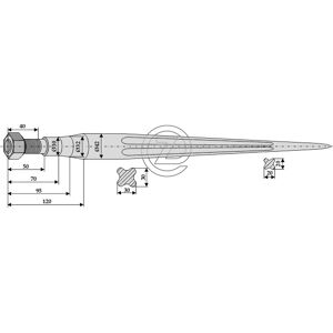 Dent de chargeur droite 1100 mm 42 mm Adaptable