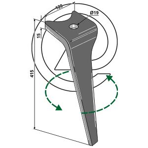 Dent de herse rotative Amazone Gauche 952775 Adaptable