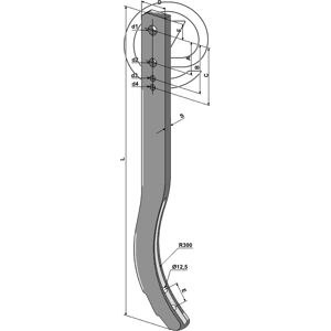 Dent dechaumeur Amazone BBG 875mm XL048 Adaptable