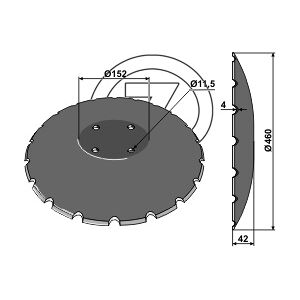 Disque crenelé Amazone fond plat 460x4mm XL044 Niaux 200