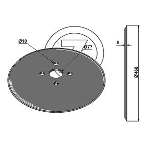 Disque de semoir John Deere 460x5mm N214190 Niaux 200