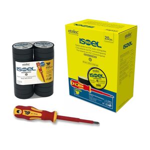 Etelec Kit 20 ruban isolant Etelec 19X25mm avec tournevis NA4019K1