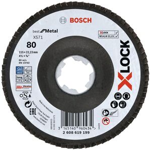 Bosch Plateaux a lamelles X-LOCK, 115 mm, G 80, X571, Best for Metal 2608619199