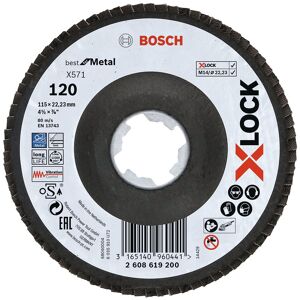 Bosch Plateaux a lamelles X-LOCK, 115 mm, G 120, X571, Best for Metal 2608619200