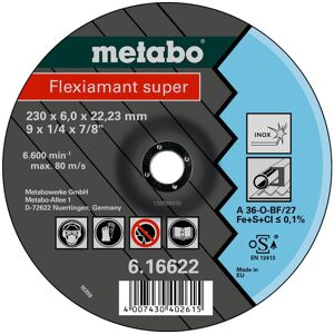 Metabo 616604000 Flexiamant super 150 x 6,0 x 22,23 inox, meule d&#039;ébarbage, modele coudé