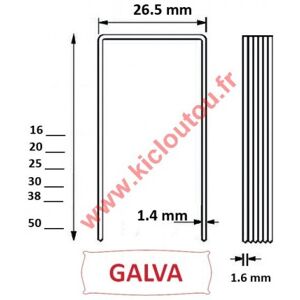 Kicloutou Agrafes W5562 - 16mm Galva - Boite de 10000