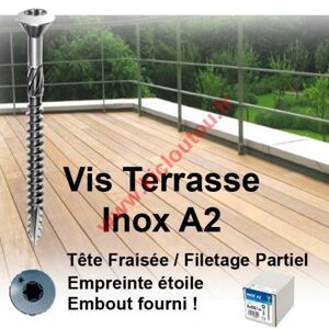 Vynex Vis terrasse 5x60 / 36 Inox A2 boite de 200 TX25
