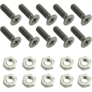 Adam Hall Hardware 5420 M10 AH - Lot de 10 vis à tête cruciforme M3 x 10 mm avec écrou en sachet - Pièces de rechange