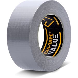 Defender EXA-TAPE-VALUE S 50 - Ruban de tissu, Argent, brillant, 50 mm x 50 m - Rubans adhésifs et plus encore