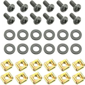 Adam Hall 19 Parts 5924 M12 AH - Lot de 12 vis M6 x 12 mm avec ecrou cage et rondelle - Pieces de rechange