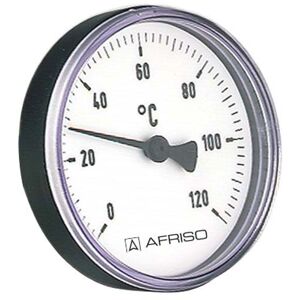 Afriso bimétal Thermomètre 1930 -120 degrés 63704 boîtier 63mm, axe 40mm, connexion 2000 / 2 