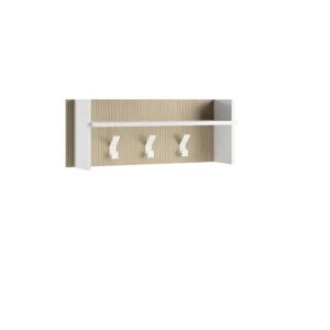 TERRANEO Appendiabiti da avvitare   ingresso in legno argento opaco 3 ganci L 90 x H 28 cm