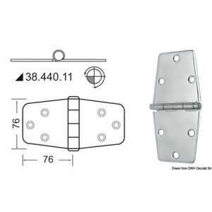 Osculati Cerniera 2 mm Cerniera inox 152x76 mm