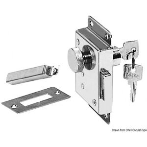 Osculati Serratura a due mandate, da accostare Serratura sinistra ottone cromato 30 mm